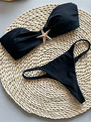 New Metal Star Bandeau High Cut Thong Bikini Women Swimwear Female Swimsuit Two-pieces Bikini set Bather Bathing Suit Swim V6422 - M & M Global