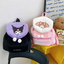Sanrio Kuromi Melody Cartoon Cute Puppy Plush Flip Backpack Women's Casual Large Capacity Cute kawaii Cartoon School Bag Mochila - M & M Global