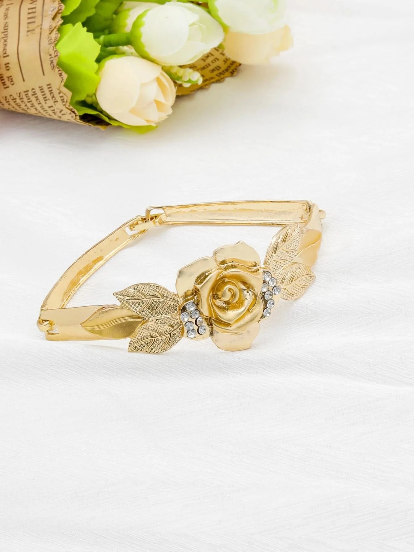 Jewelry Sets for Women Flower Pendant Necklace 18k Gold Plated Fashion Design Earring Bracelet Ring Sets Exquisite Gifts - M & M Global