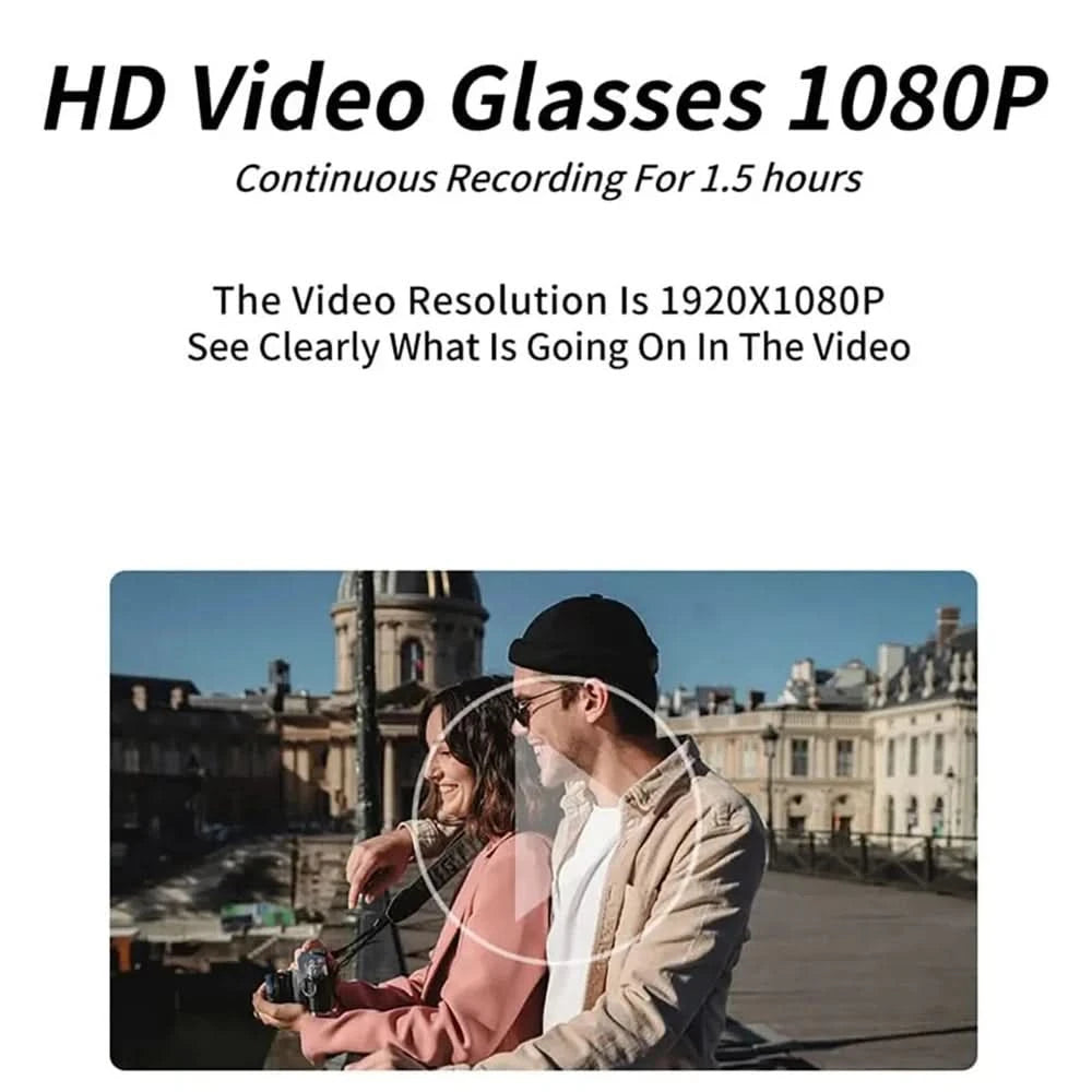 Portable 1080P HD Mini Glasses Camera Video Recorder Wearable Sunglasses Camera Outdoor Sports DV DVR Surveillance Camcorder - M & M Global