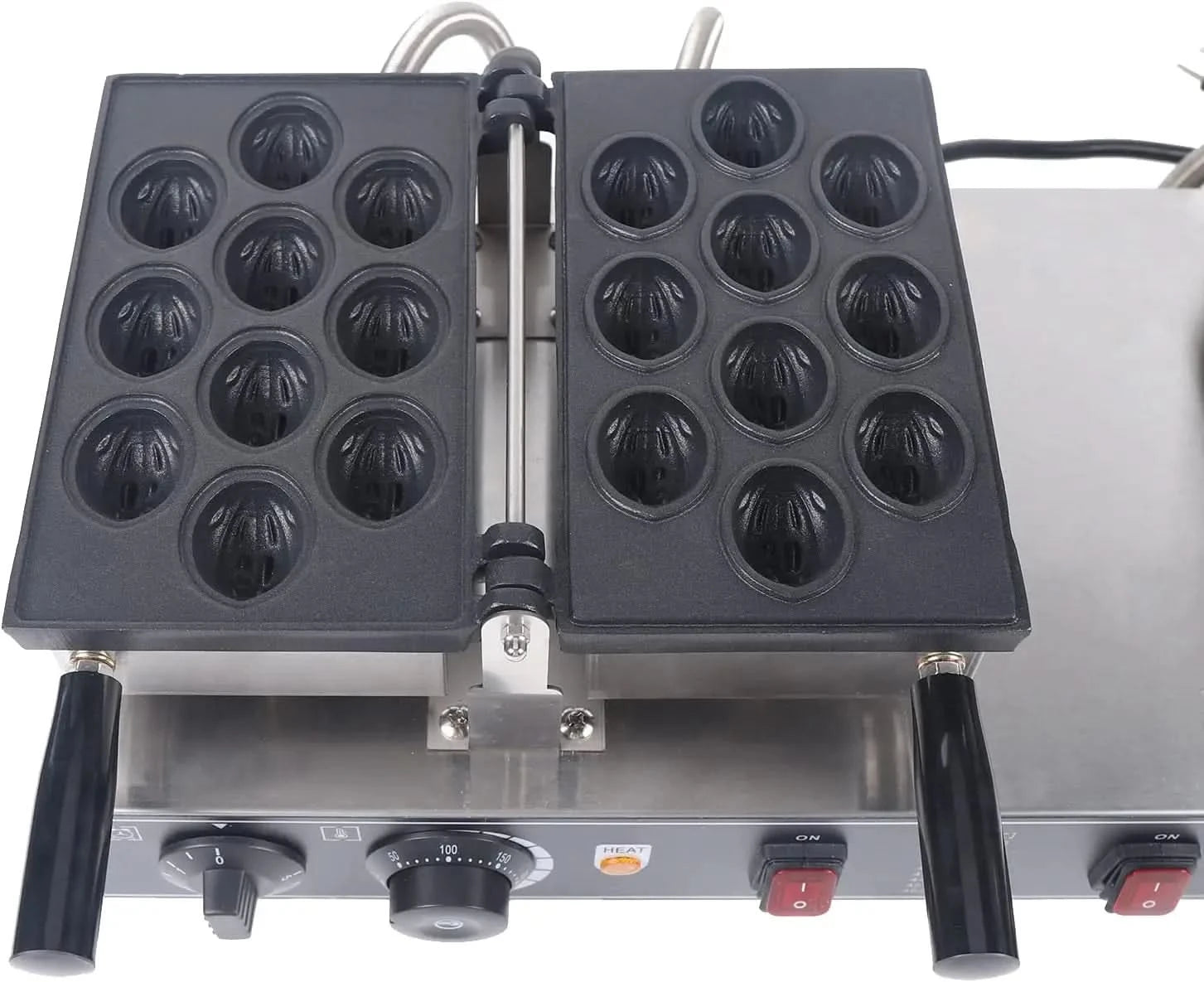 Walnut Waffle Maker Machine 1500W 20PCS Walnut Crisp Maker Electric Walnut Sweet Cake Machine Stainless Steel Pancake Snack Make - M & M Global