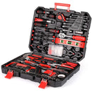 198 Piece Socket Wrench Auto Repair Tool Combination Package Mixed Tool Set Hand Tool Kit with Plastic Toolbox Storage Case - M & M Global