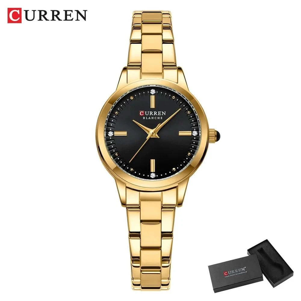 CURREN-Women's Simple Dial Wristwatch, Elegant and Charming Bracelet Quart Watches for Lady, Fashion Brand - M & M Global