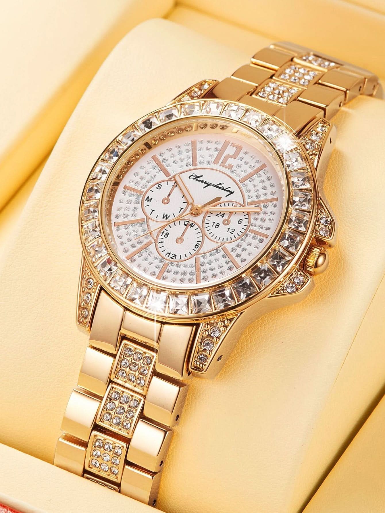 Luxury Fashion Women Quartz Watch Set Alloy Strap Ladies Wristwatch Alloy Bracelet Female Clock Reloj Mujer - M & M Global