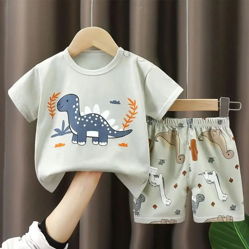 2PCS Children's Sets mother Kids Clothes Boys Girl T-shirt Shorts Summer Cotton Short sleeve Baby Children Clothing Toddler Suit - M & M Global
