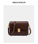 Genuine leather tofu bag large capacity high-end sense one-shoulder armpit commuting practical cowhide crossbody women's bag - M & M Global