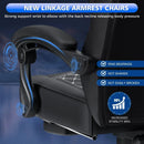 Gaming Chair with bluetooth Speakers RGB LED Lights Ergonomic Massage Video Game Chair with Footrest High Back w/ Lumbar Support