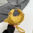 Mini Semicircle Saddle Crossbody Bag For Women Luxury Lemon Color Handbag Half Moon Bag Fashion Chain Lady Cross Body Bag - M & M Global