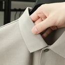 100% pure cotton boutique short sleeved high-end men's polo shirt summer high-quality solid color topsbusiness casual T-shirt