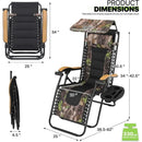 Zero Gravity Chair with Canopy Set of 2, Reclining Outdoor Patio Lounge Chair, Folding Anti Gravity Recliner