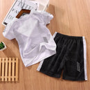Boy Girl Sports Set Summer Teenager Clothing Suit New Children T-shirt+Shorts 2Pcs Outfits Baby Kids Breathable Sport Sets 2-14Y - M & M Global