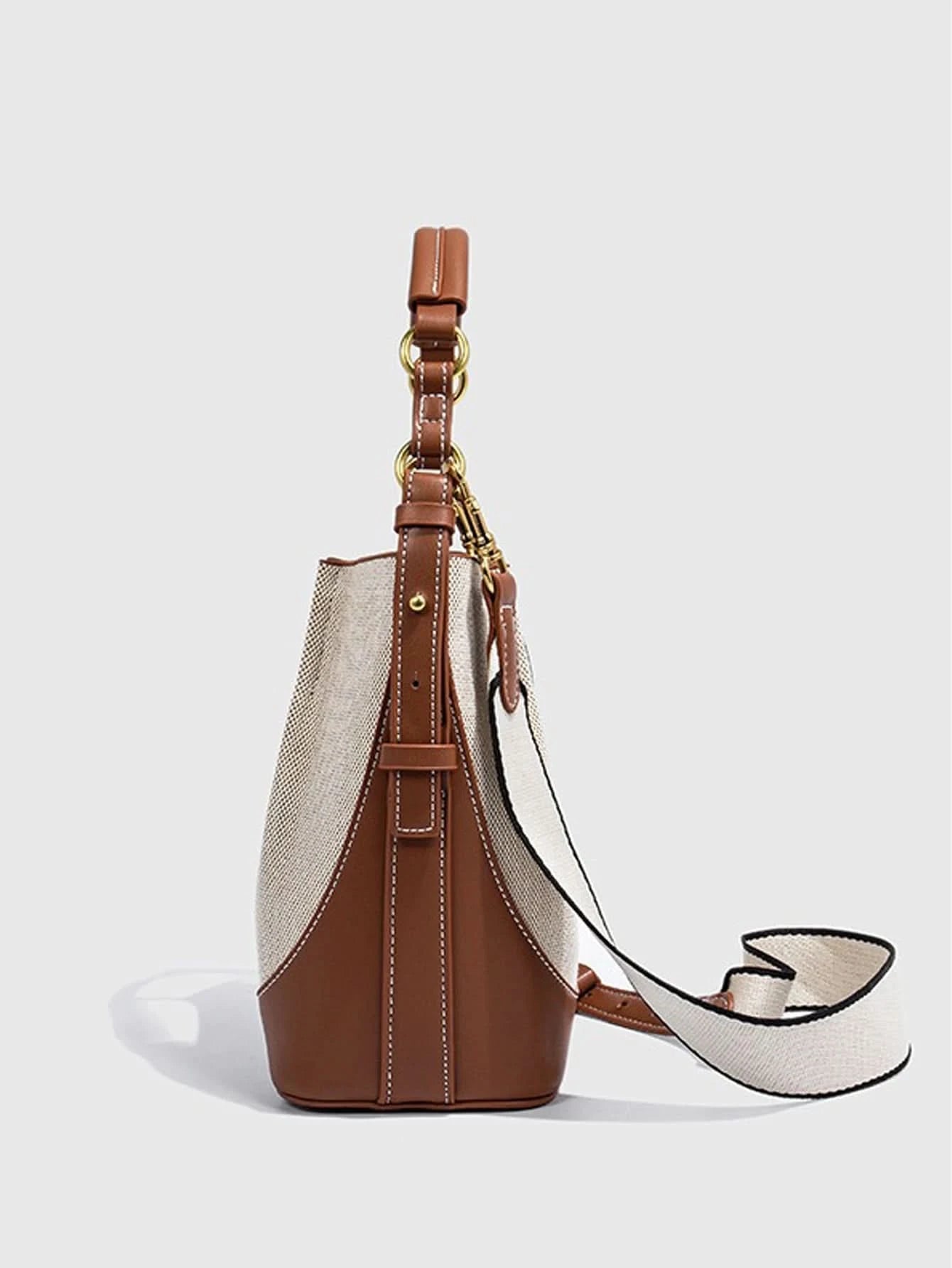 2024 new large capacity wide shoulder strap single shoulder tote sling sling sling bucket bag - M & M Global