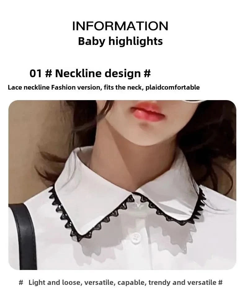 Girls Summer Polo Shirt Set Ruffle Collar T-Shirt Shorts Two-Piece Korean Style Mid-Big Children Fashionable Clothing - M & M Global
