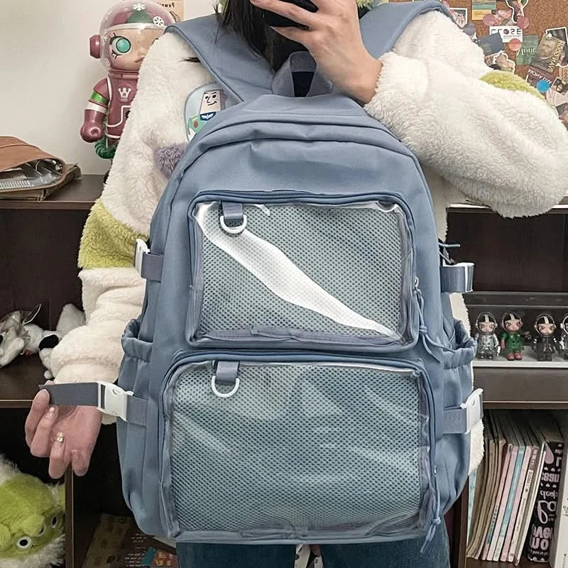 Japanese Style Transparent Ita Bag for Girls Comic Cons Large Capacity Women Backpack Fashion School Bags for College Student JK - M & M Global