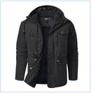 LZLLTT Men Winter Warm Parkas Mens Fleece  Jacket Parkas Men Casual Cotton Outdoor Fur Trench Padded Jackets Coats
