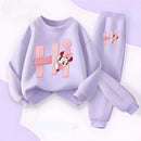 Girls' Cartoon Sweatshirt & Pants Set