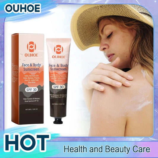 Facial Body Sunscreen SPF 30+ Anti Sun Protection Effectively Lightweight Moisturizer Waterproof Refreshing Oil Control Sunblock - M & M Global