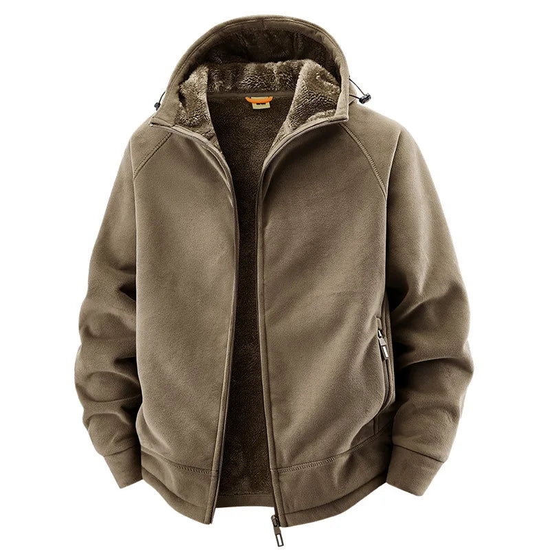 Men's Warm Jacket, Sports Hooded Sweatshirt, Oligon Fabric Coat, High-quality Design, Warm Coat with Fashionable Hood 2025 New