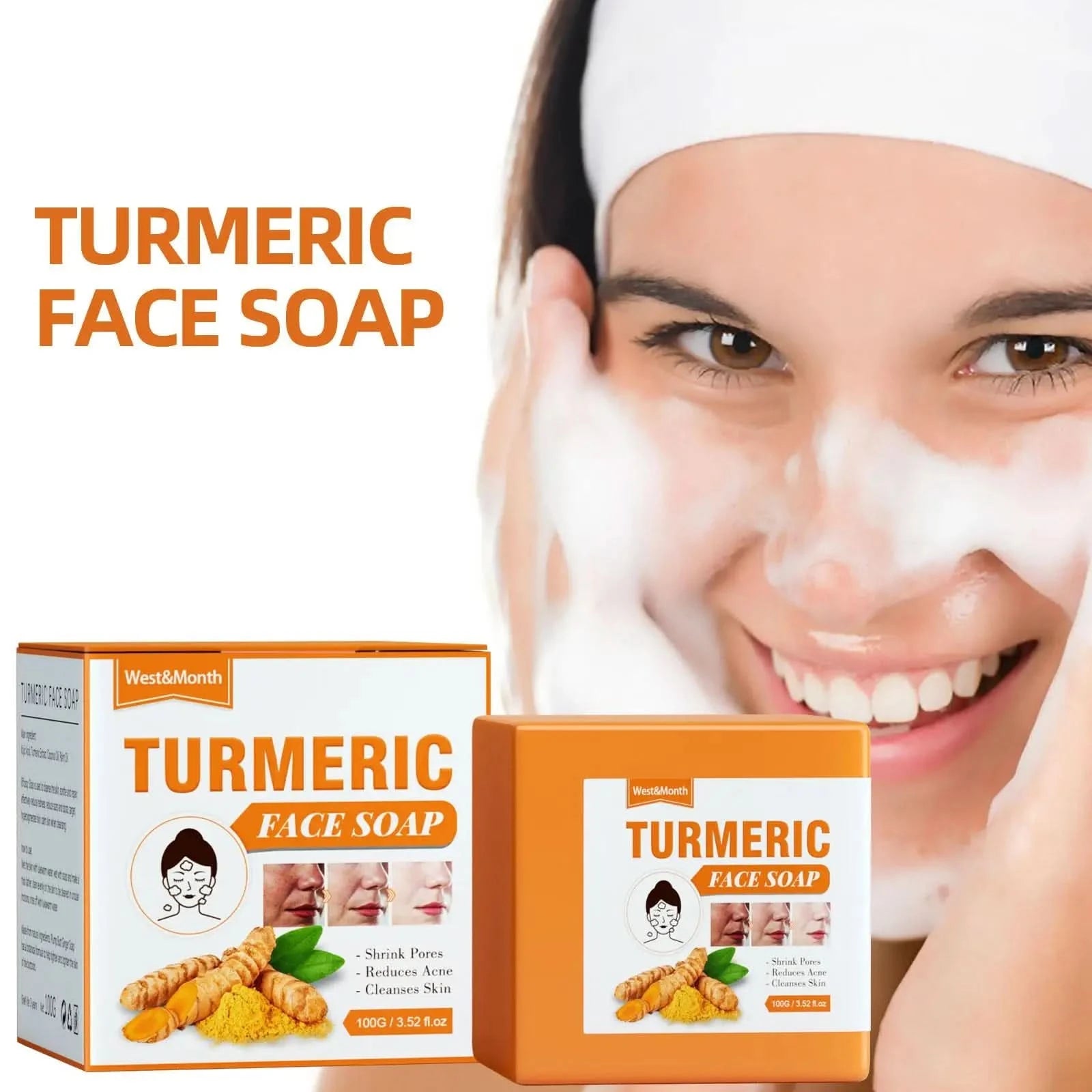 Turmeric Face Whitening Serum Turmeric Anti-oxidation Serum Turmeric Dark Spot Corrector Serum Facial Brighten Turmeric Oil Soap - M & M Global