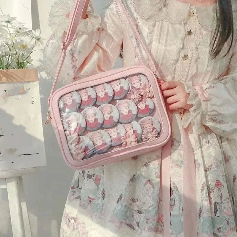 apanese High School Girls Crossbody Bags PU JK Handbags Transparent Itabag Women New bags Leather Shoulder Bag Bolso - M & M Global