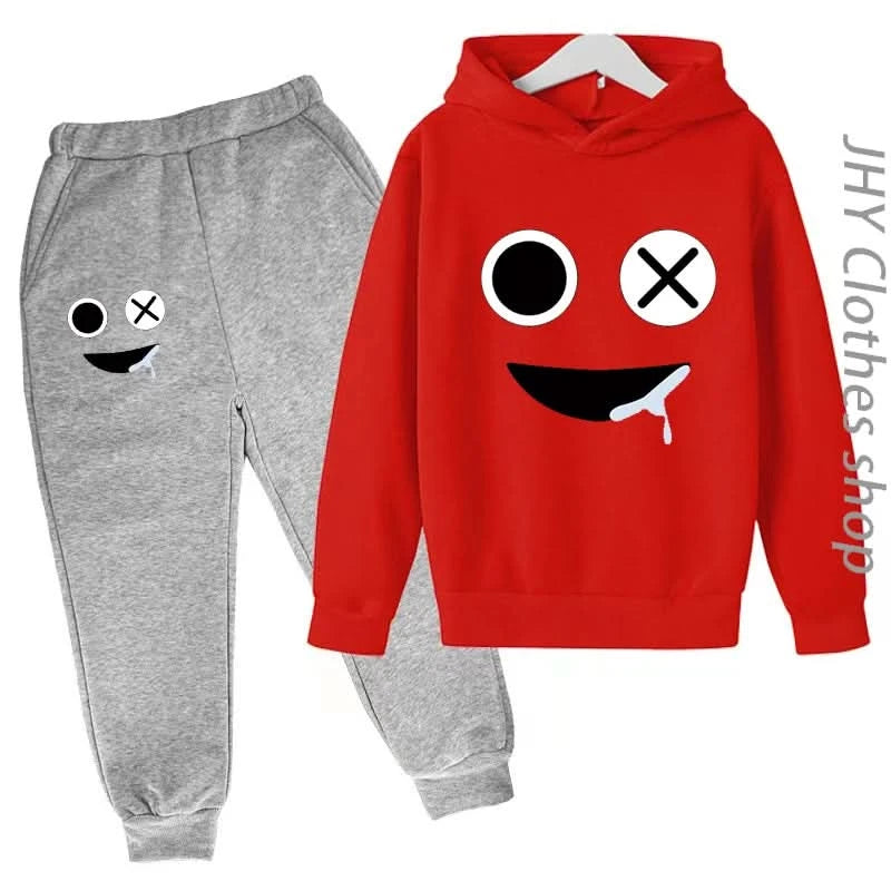 Children Set Boys Girls Kids rain Clothing  Sweatshirt 3-12 Years Toddler Printing Spring Sports game Leisure Time Hoodies - M & M Global