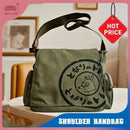 Canvas Messenger Handbag Washed Women Oblique Straddle Canvas Bag Large Capacity Simple Vintage Cartoon Leisure Shoulder Handbag - M & M Global