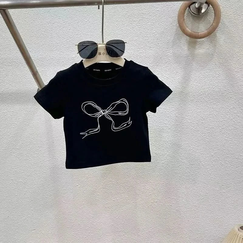 Girls Summer Thin Set Teenage Girls Wide Leg Jeans T-shirt 2-piece Summer Children's Clothing Set - M & M Global