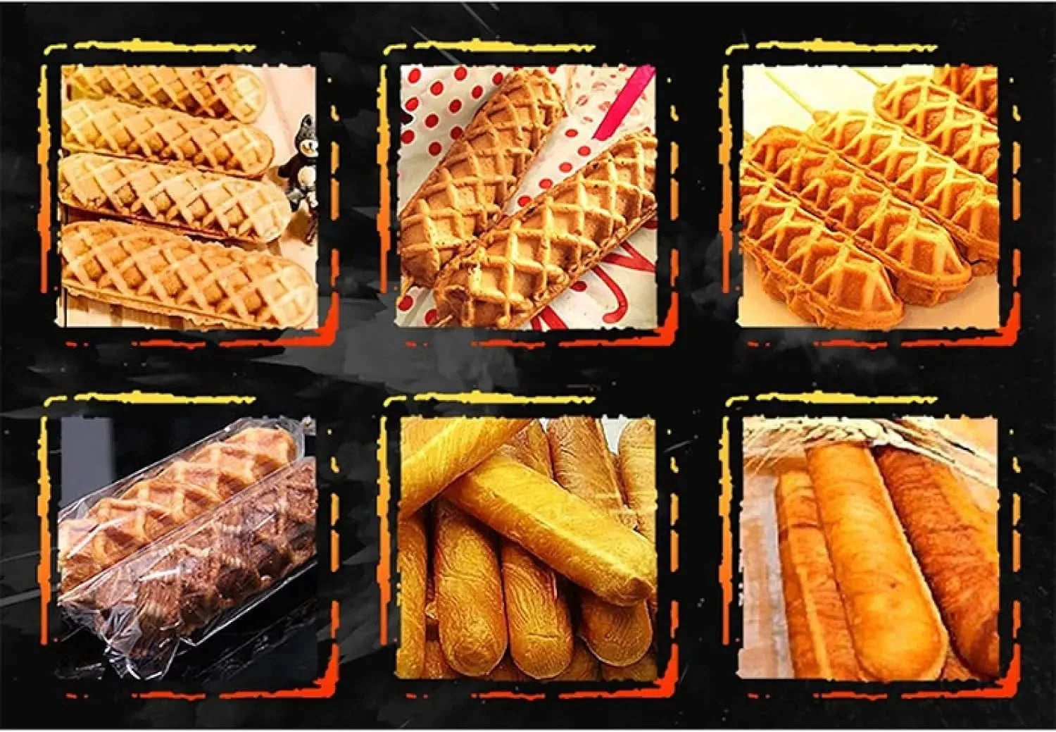 Electric Crispy Corn Hotdog Waffle Maker ， Mini French Muffin Hot Dog Lolly Stick Sausage Machine Breakfast Pan Baking Grill - M & M Global