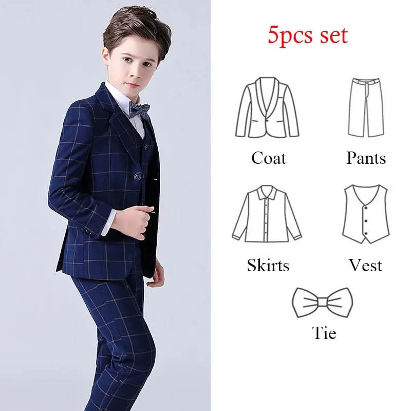 Children Boys Wedding Suit Spring Autumn 1-14 Years Teenager Kids Suits Outfits Set Formal Elegant Suits For Children - M & M Global