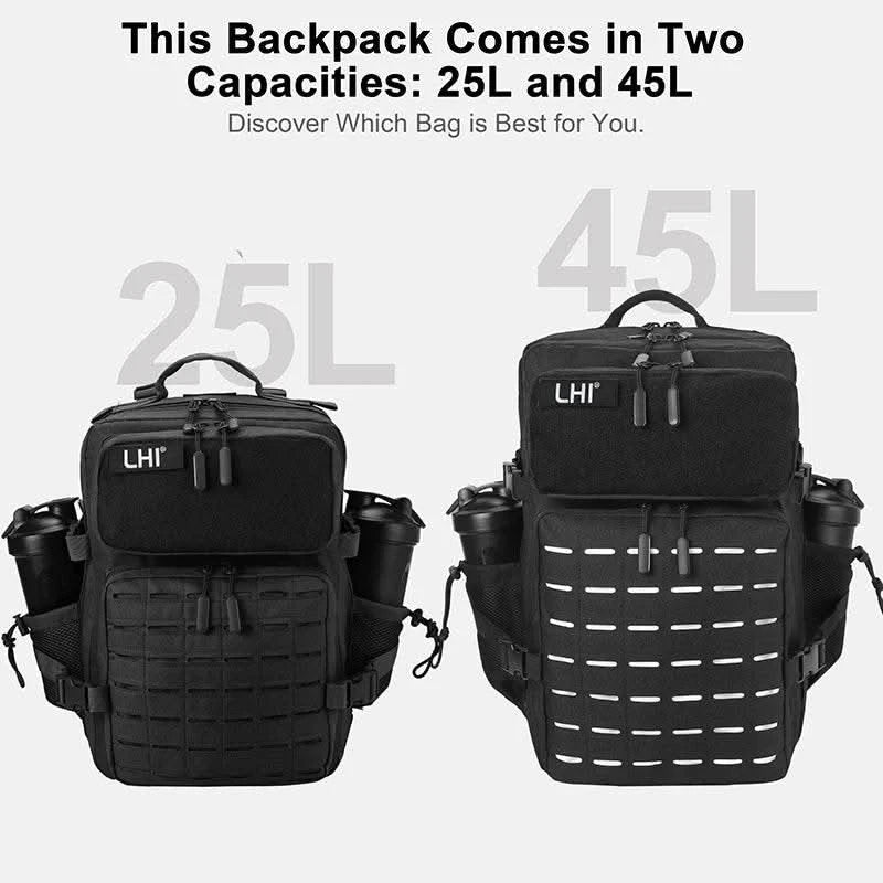45L/25L Tactical Backapck for Men Women Waterproof Camping Travel Bag Outdoor Sports Hiking Survival Rucksack with Bottle Holder - M & M Global