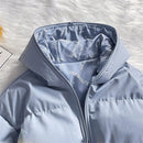 Men's Double-sided Popular Hooded Coat Clothing Hip-hop Winter Leather Coat with Letter Pattern Bubble Coat Large Size 8XL