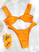 Woman swimsuits String Bikini Set Women High Cut Swimwear Sexy Bathing Suit Bandage Biquini Female Pleated Beachwear Summer - M & M Global