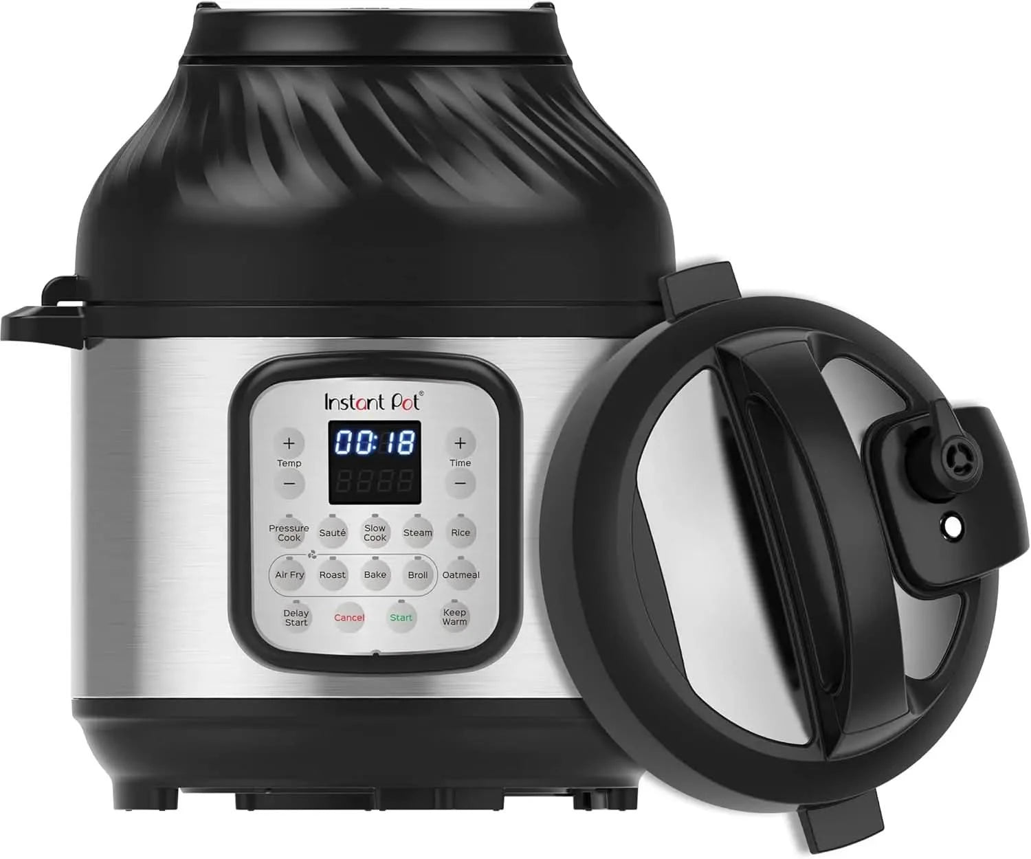 Crisp 9-in-1 Electric Pressure Cooker and Air Fryer Combo with Stainless Steel Pot, Pressure Cook, Slow Cook, Air Fry, Roast, St - M & M Global