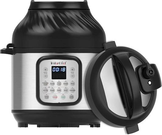 Crisp 9-in-1 Electric Pressure Cooker and Air Fryer Combo with Stainless Steel Pot, Pressure Cook, Slow Cook, Air Fry, Roast, St - M & M Global