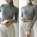Autumn New Turtleneck basic Knitted Pullovers High-End Sense Temperament Long Sleeve Sweaters Fashion Slim Fit Bottoming Tops