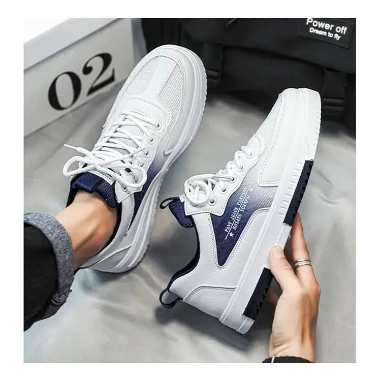 Versatile white shoes men's new 2025 summer casual breathable mesh board shoes fashionable sports height increasing men's shoes - M & M Global