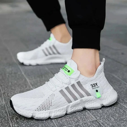 Breathable Mesh Men Shoes Trendy Lightweight Walking Flats Plus Size Male Tennis Sneakers Outdoor Running Fitness Shoes 2025 - M & M Global