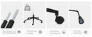 JHK Armless Cross Office Chairs with Wheels PU Leather Swivel Living Room Desk Chair Height Adjustable Support Seat Furniture