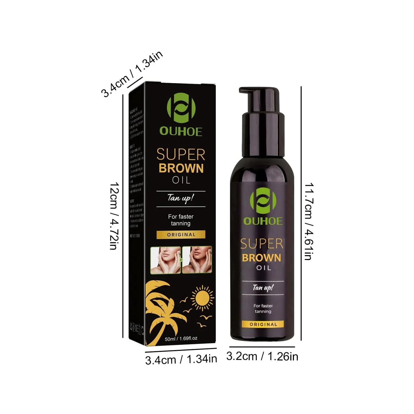 Shine Brown Premium Tanning Accelerator Tanning Oil for Outdoor Sun Suntan Oil Natural Tan with Mild Ingredients Super Brown Oil - M & M Global