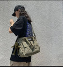Waterproof Shoulder Bag Women's Multi Pocket Nylon Messenger Bag Preppy Canvas Handbag Women - M & M Global