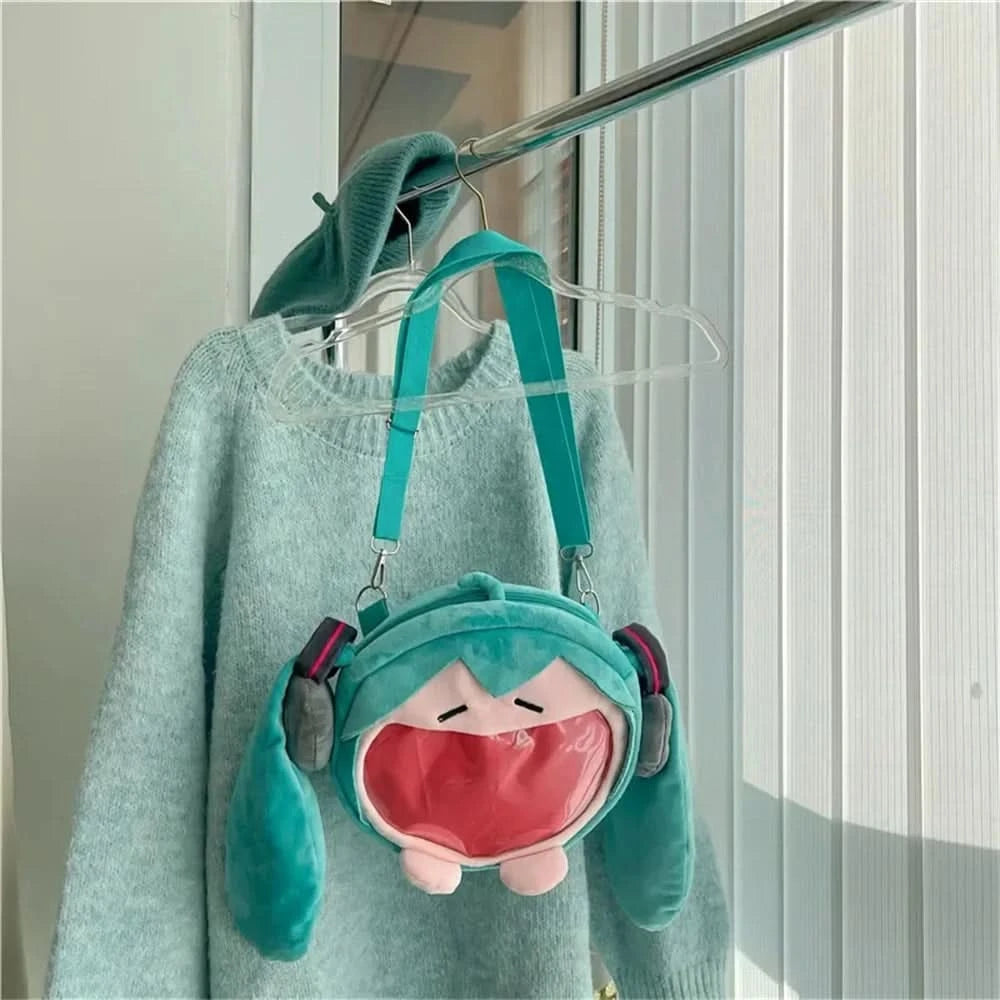 Hatsune Miku Shoulder Bag New Backpack Cute Anime Girl Plush Cartoon Kawaii Knapsack Student Bag Packet Kids Gifts Toys - M & M Global