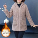 Thickened Hooded Cotton Jacket Women's Warmth Winter Coat Fleece Lined Mommy Style Outerwear Chinese Brand AE Stock
