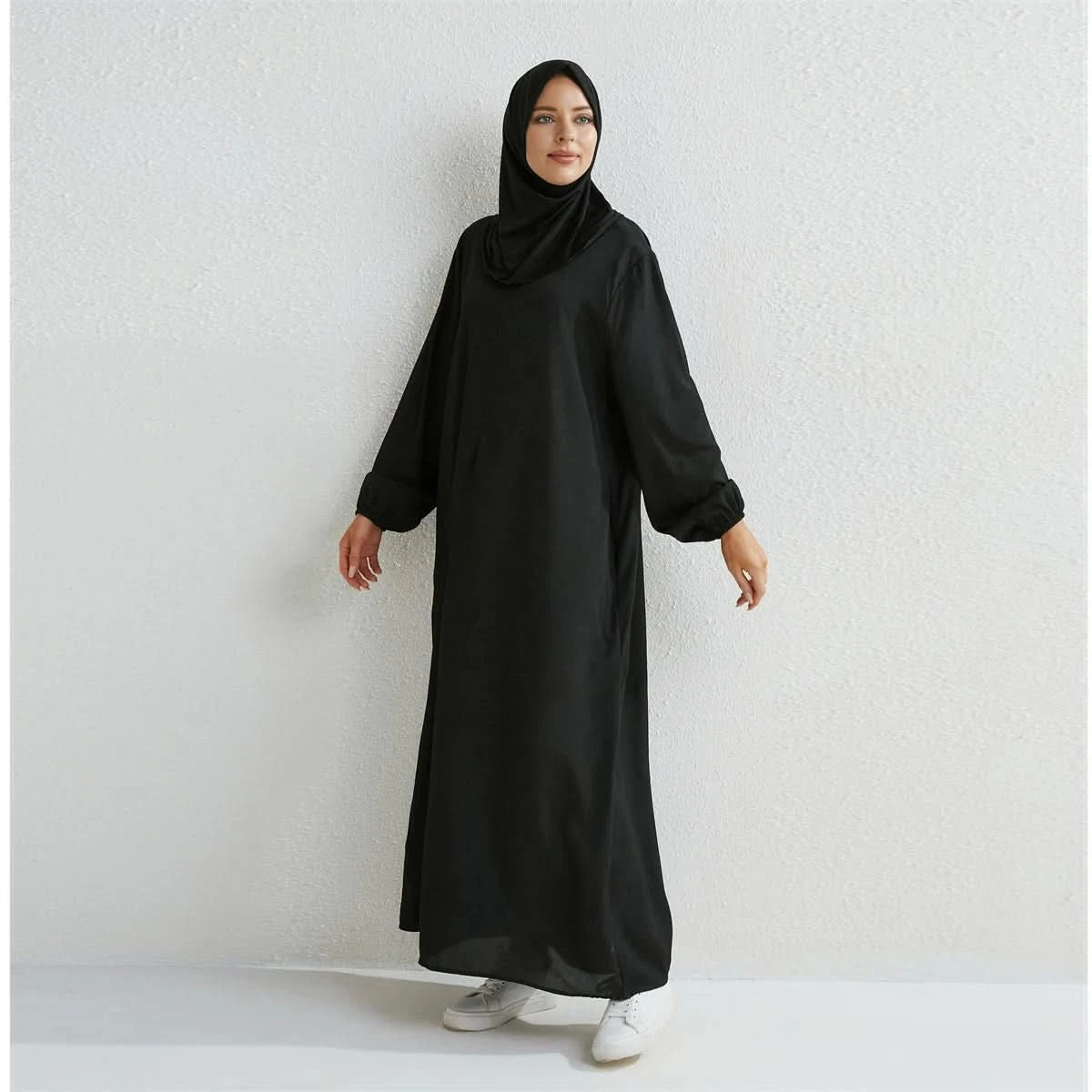 Muslim Dresses Women Maxi Dresses Mujer Vestidoes Female Loose Dresses Full Sleeve Printed Floral Casual Robe Long Dress - M & M Global