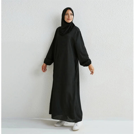 Muslim Dresses Women Maxi Dresses Mujer Vestidoes Female Loose Dresses Full Sleeve Printed Floral Casual Robe Long Dress - M & M Global