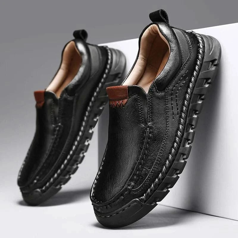 2024 Retro Loafer Genuine Split Leather Classic Shoes Sewing Comfortable Men Casual Slip-on Club Party Shoe Spring Summer - M & M Global