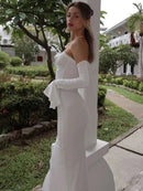 Trendix Black Elegant Evening Dress Women Sexy Off Shoulder Slim High Waist Tube Dresses Beach Party Ruffle Backless Long Dress - M & M Global