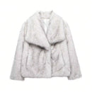 HH Women Elegant Faux Fur Coat Warm Fluffy Loose Long Sleeve Lapel Jacket Autumn Winter Fashion High Street Lady Outerwear
