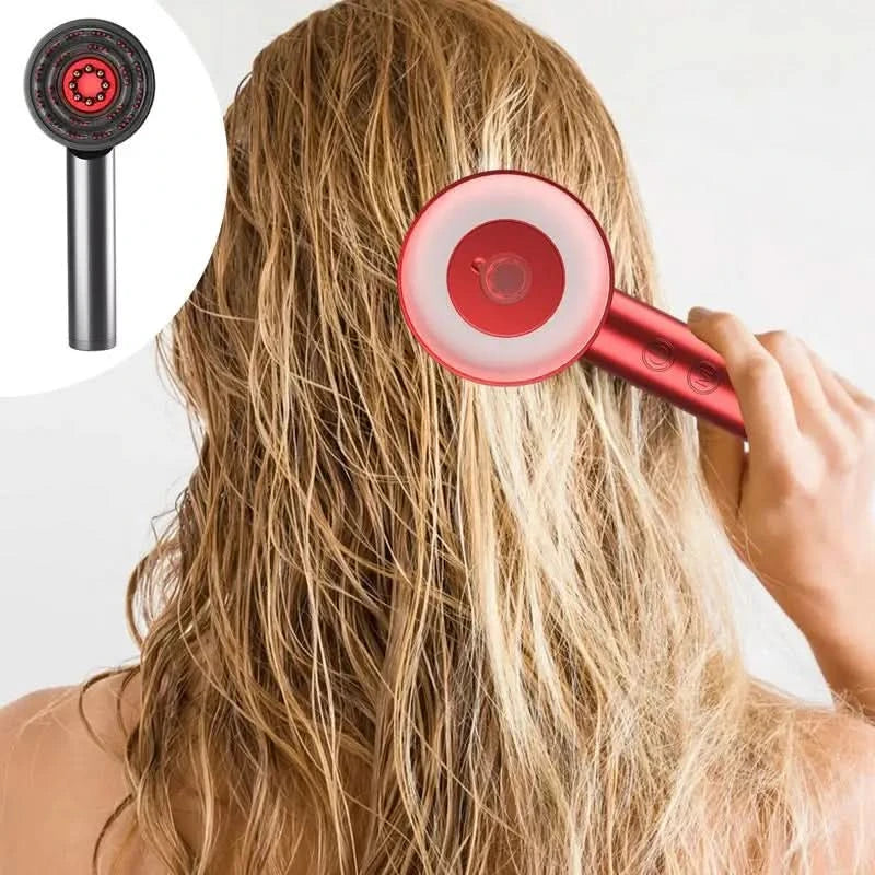 Electric Scalp Massager Hair Oil Applicator Scalp Massager 3 Modes Blue/Red Light Scalp Massager Tool Vibrating Massage comb - M & M Global