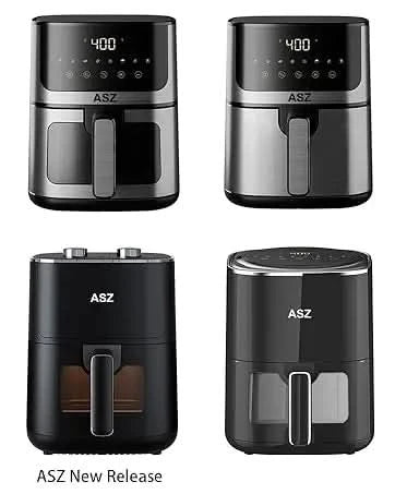 5qt Air Fryer Compact Knob Black for dorm office - 4.7L Airfryer with Window 1400W Visual Basket - Non-Stick Pan, Manuel Control - M & M Global