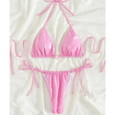 Sexy PU Bikinis 2025 Women's Swimwear Female Swimsuit For Swimming Wear Bathing Suits Brazilian Bikini Set Beachwear Pool Bather - M & M Global